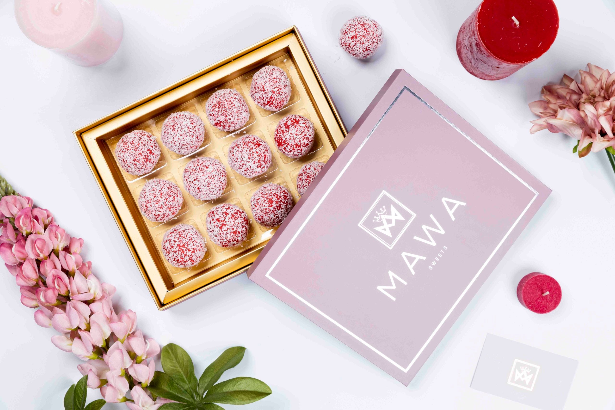 BOX OF 12 - Pink Coconut Ladoo